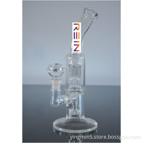 Glass Pipe Oil Rig Glass Pipe Glass Smoking Pipe with 1 Perc 10 Inches High (GB-012)